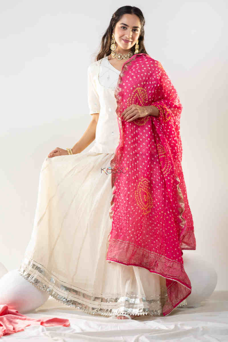 Image for Kusvaa Ws852 Niranjana Cotton Based Complete Skirt Set Dupatta
