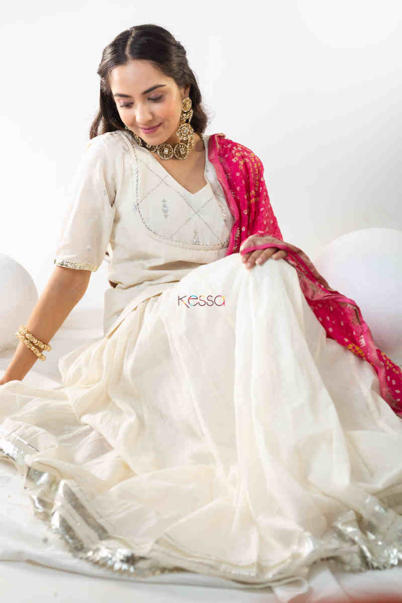 Image for Kusvaa Ws852 Niranjana Cotton Based Complete Skirt Set Sitting