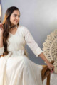 Image for Kusvaa Ws853 Malini Long Cotton Dobby Angrakha Dress Sitting