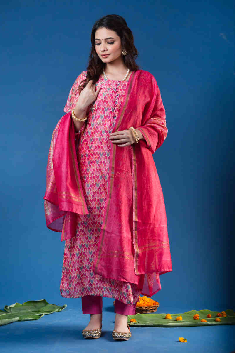 Image for Kusvaa Ws863 Adwita Chanderi Kurta With Dupatta 1 Featured