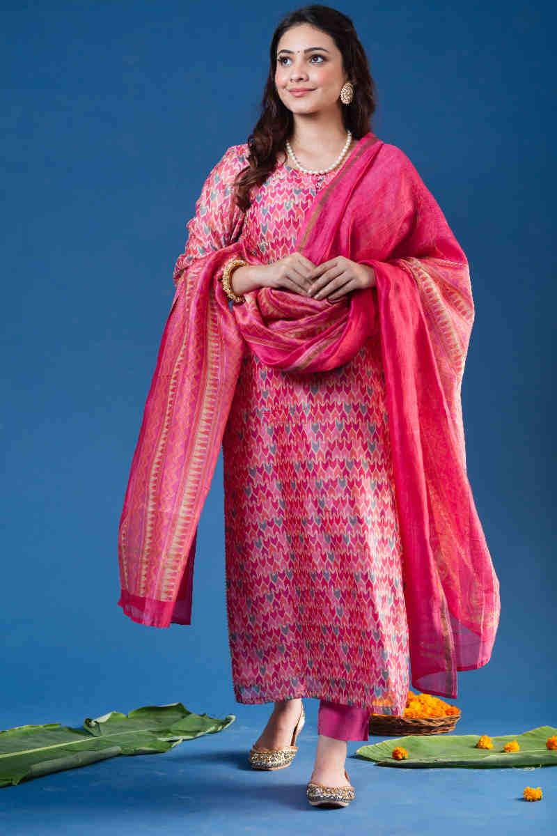 Image for Kusvaa Ws863 Adwita Chanderi Kurta With Dupatta 1 Front