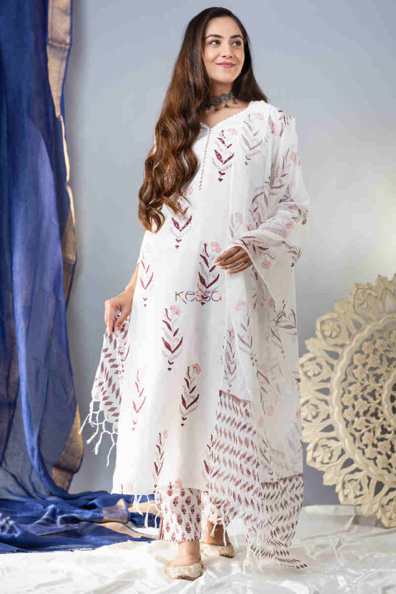 Image for Kusvaa Wsr281 Yashita Block Printed Complete Suit Set Look