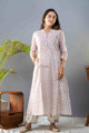 Image for Kusvaa Wsr283 Prabha Handblock Print Kurta Pant Set Front