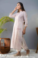 Image for Kusvaa Wsr283 Prabha Handblock Print Kurta Pant Set Side