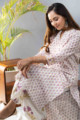 Image for Kusvaa Wsr283 Prabha Handblock Print Kurta Pant Set Sitting 1