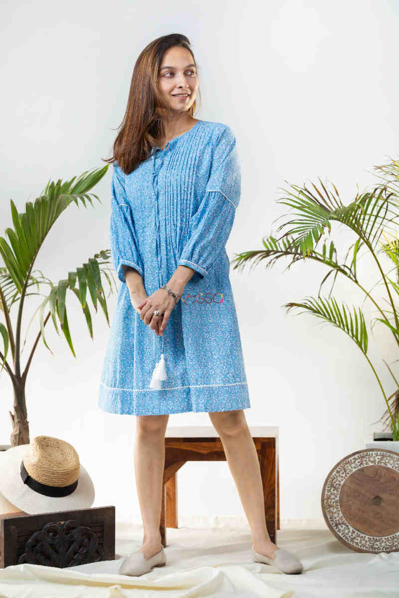 Image for Kusvaa Avdaf132 Oishi Powder Blue Dress Front