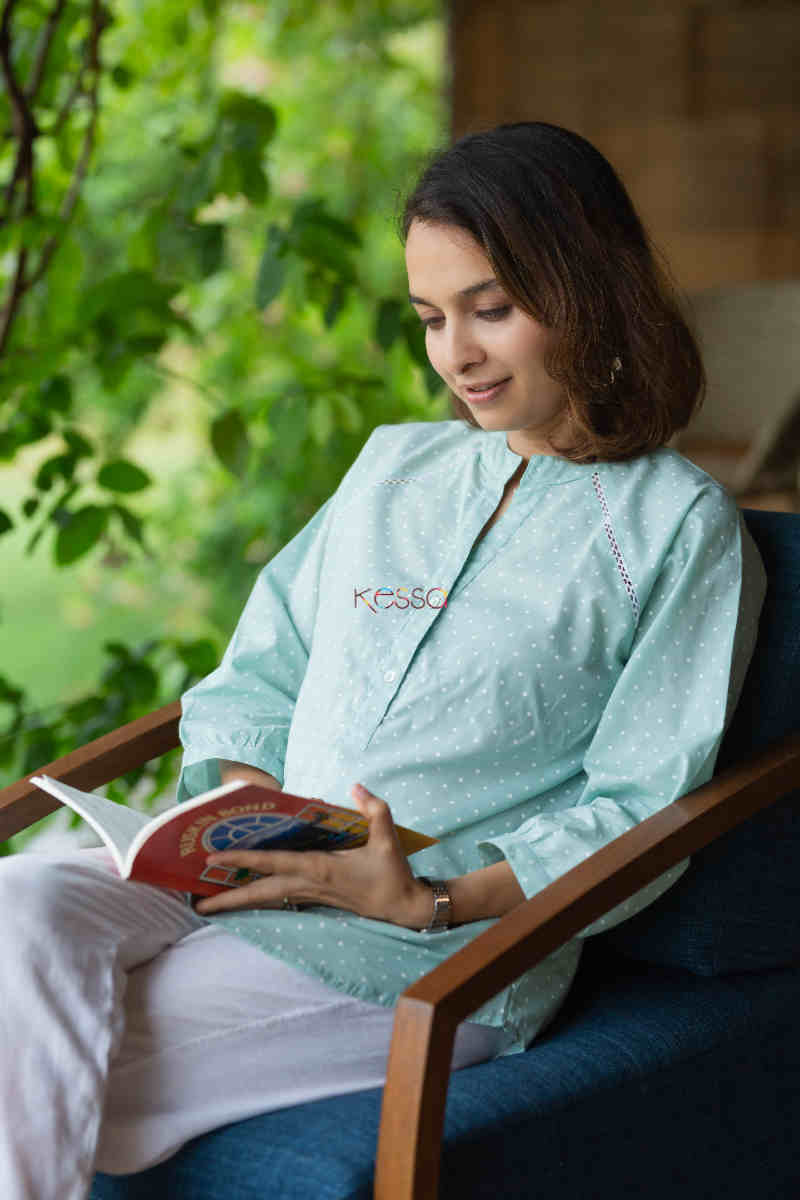 Image for Kusvaa Avdaf136 Vasanta Cotton Polka Dot Short Top Featured