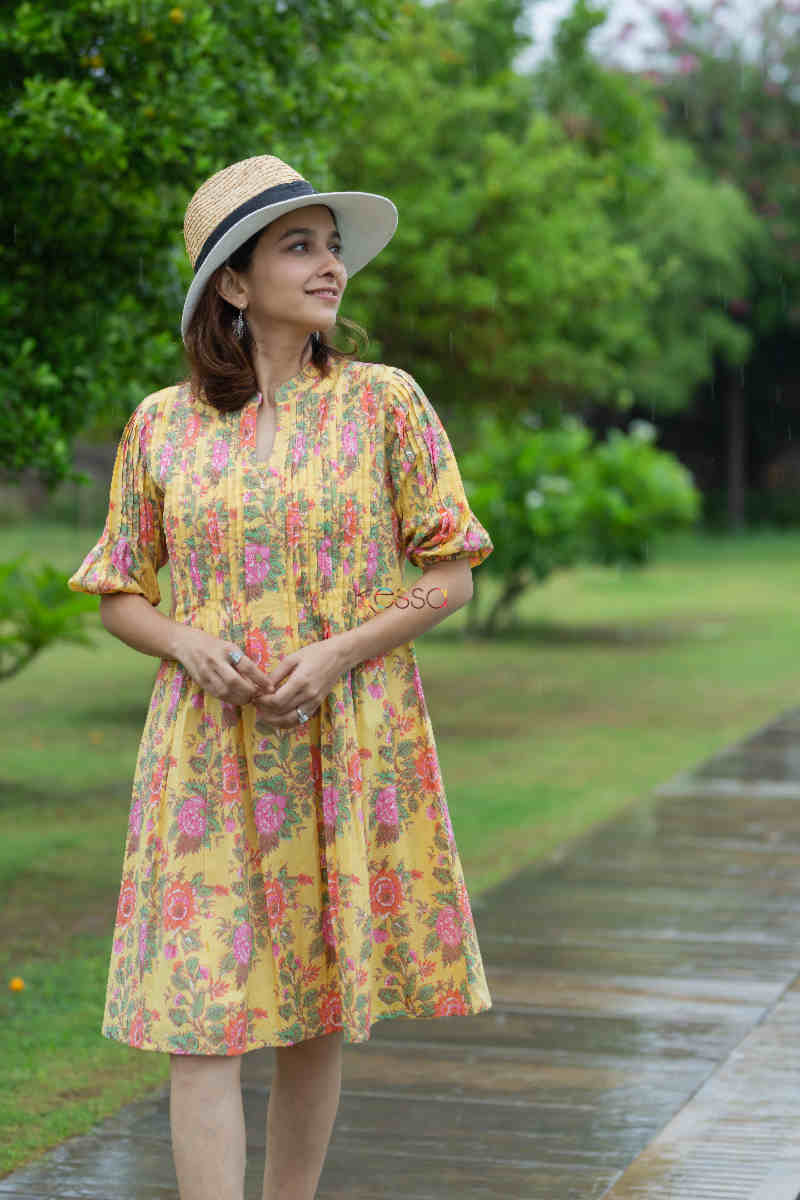Image for Kusvaa Avdaf154 Tara Cotton Pleated Short Dress 1 Featured