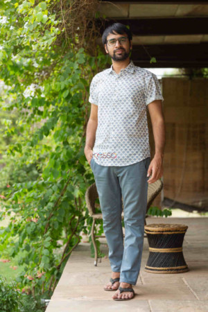 Image for Kusvaa Awk47 Adyant Men Block Print Half Sleeves Shirt Featured