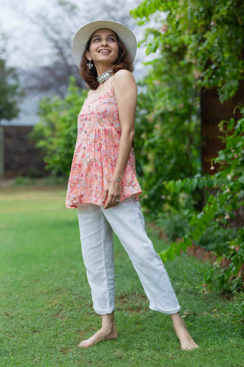 Image for Kusvaa Bpr02 Urvi Block Print Strap Short Top Look