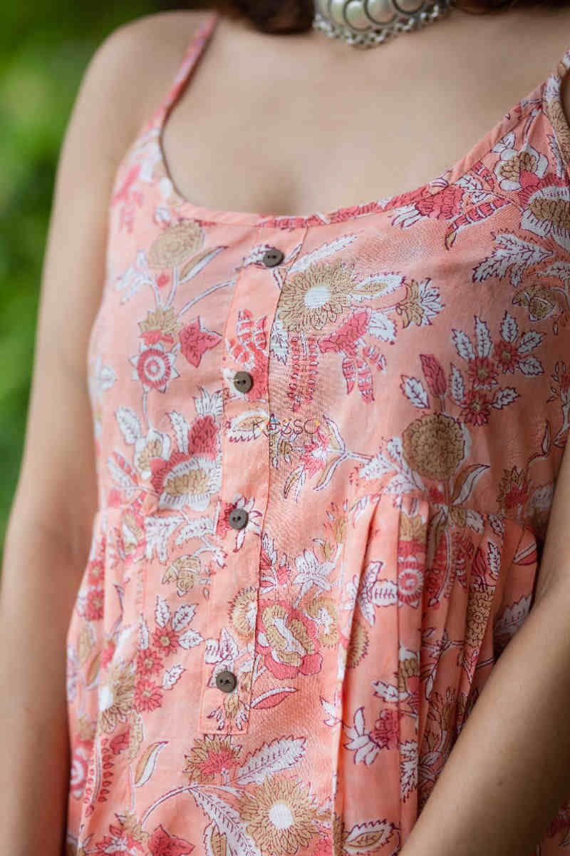 Image for Kusvaa Bpr02 Urvi Block Print Strap Short Top Neck
