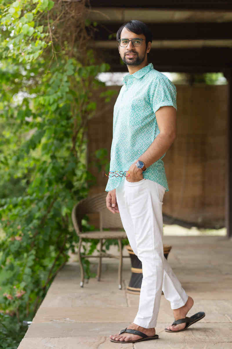Image for Kusvaa Bpr04 Aadyot Block Print Men Shirt Side