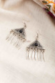 Image for Kusvaa Kpe188 Turkish Tribal Stone Drop Earrings Black