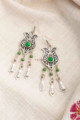 Image for Kusvaa Kpe194 Turkish Tribal Drop Earrings Green