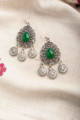 Image for Kusvaa Kpe247 Turkish Stone Coin Earring Green