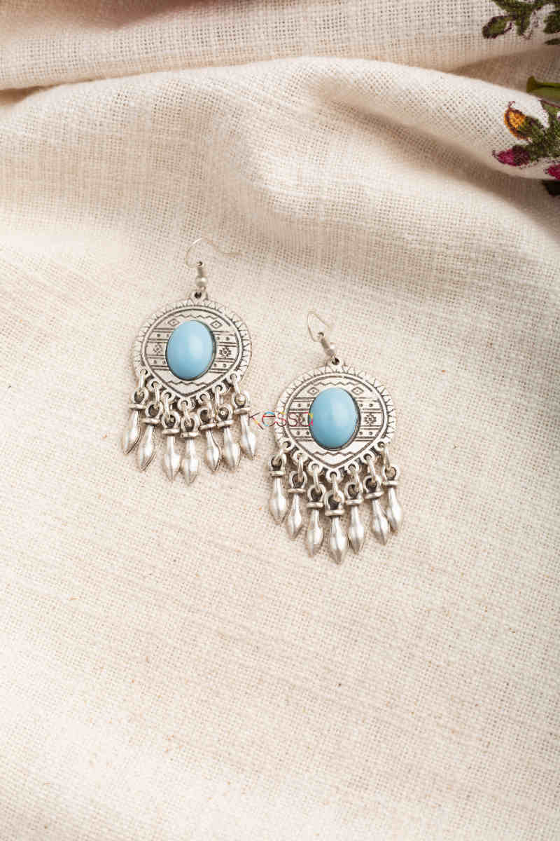 Image for Kusvaa Kpe272 Turkish Stone Circular Earring Blue