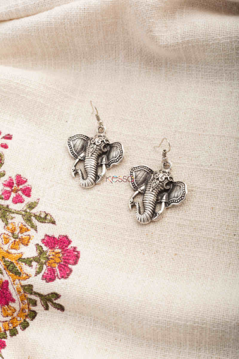 Image for Kusvaa Kpe277 Kazaki Tribal Ganesha Earrings