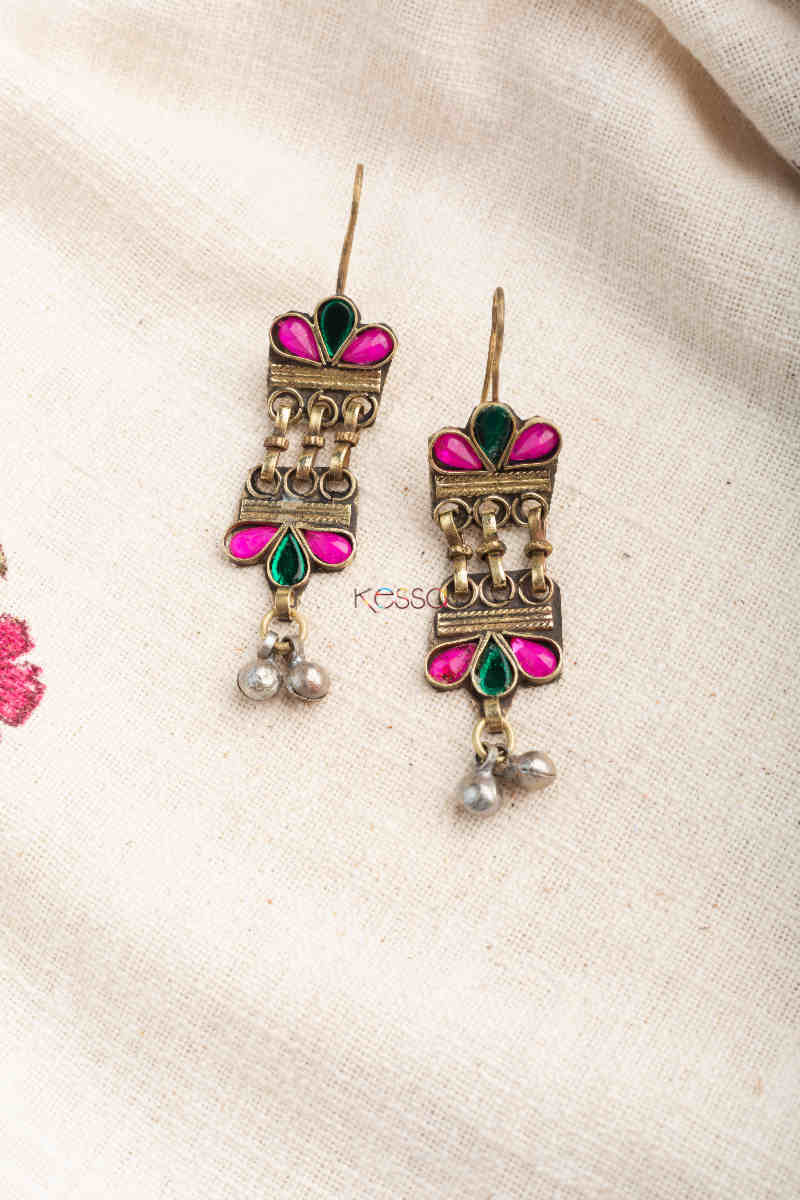 Image for Kusvaa Kpe317 Turkish Multi Stone Earring Pink