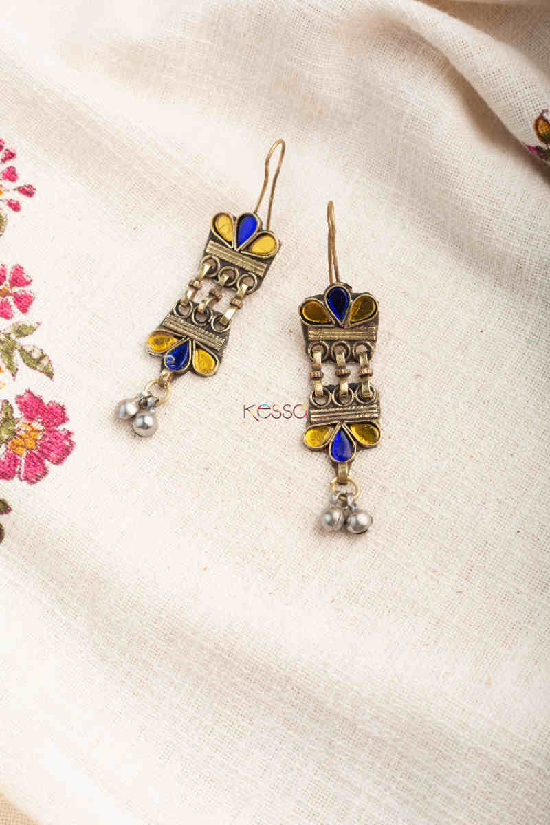 Image for Kusvaa Kpe317 Turkish Multi Stone Earring Yellow