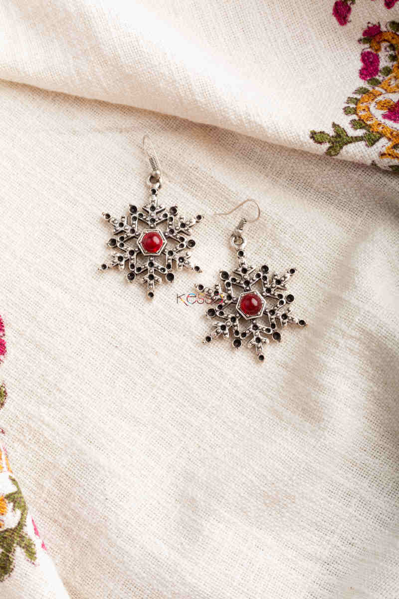 Image for Kusvaa Kpe351 Kazaki Tribal Oval Earrings