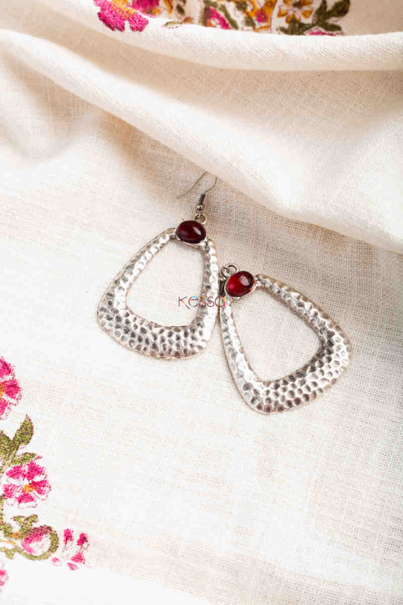 Image for Kusvaa Kpe394 Kazaki Tribal Oval Earrings