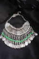 Image for Kusvaa Kpn126 Turkish Multi Stone Coin Chain Necklace Green