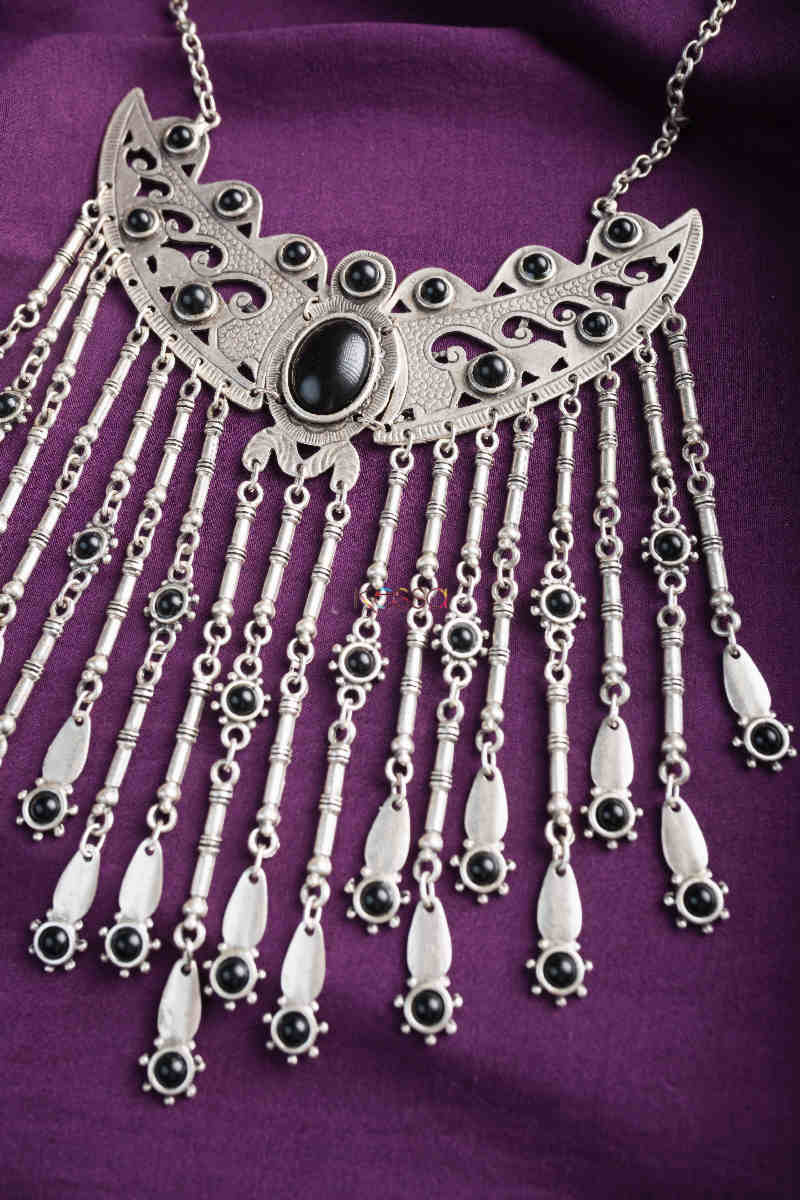 Image for Kusvaa Kpn136 Turkish Multi Stone Pendant Necklace Black