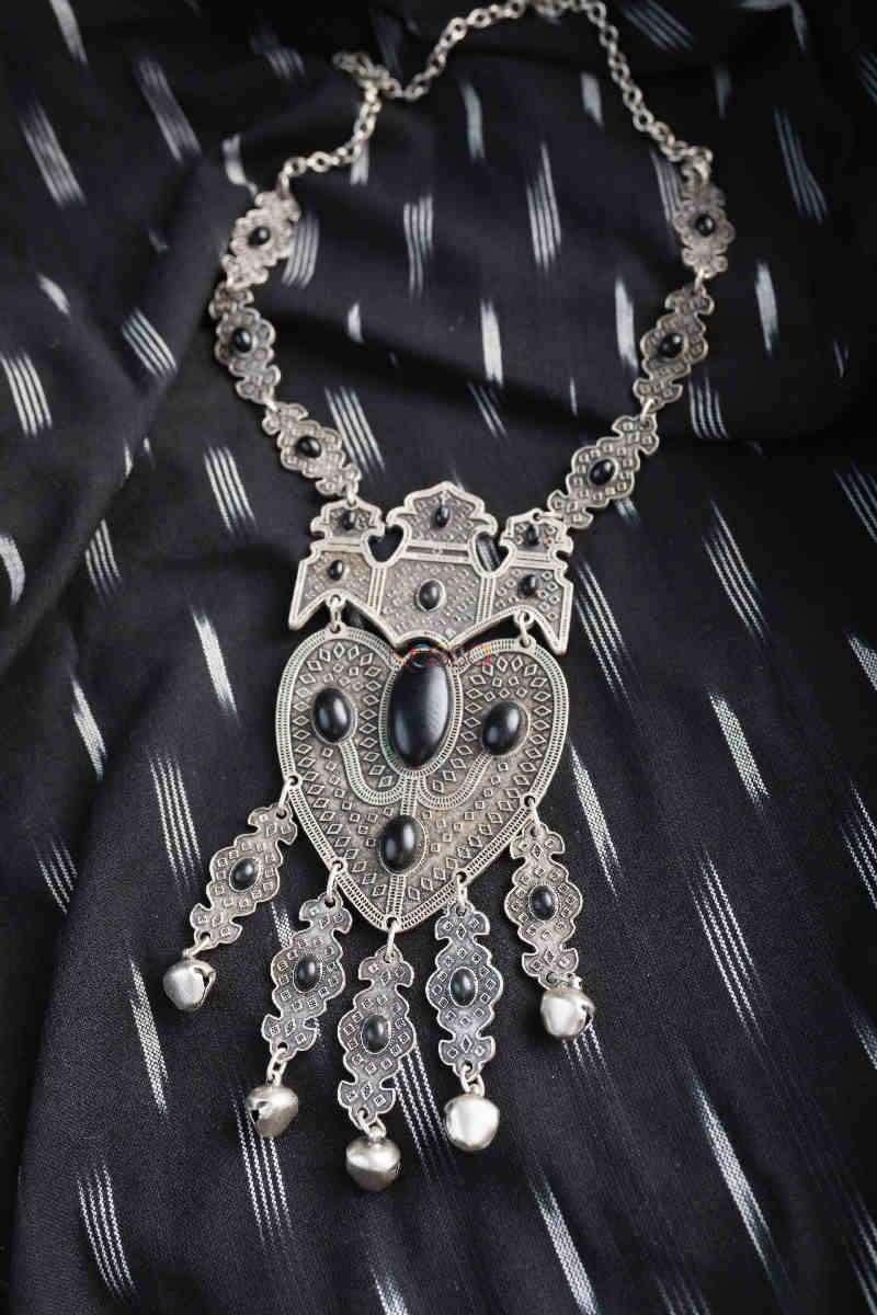 Image for Kusvaa Kpn140 Turkish Multi Stone Ghunghroo Necklace Black