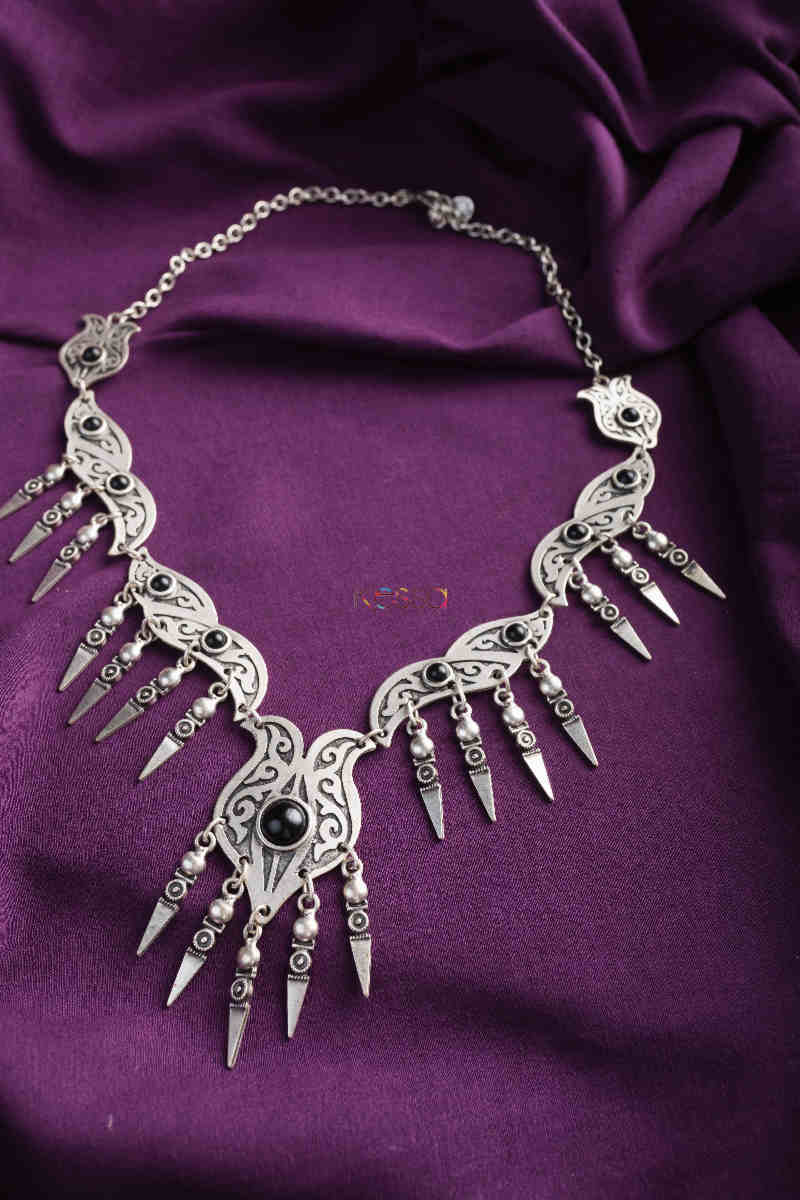 Image for Kusvaa Kpn142 Turkish Multi Stone Drop Necklace Black