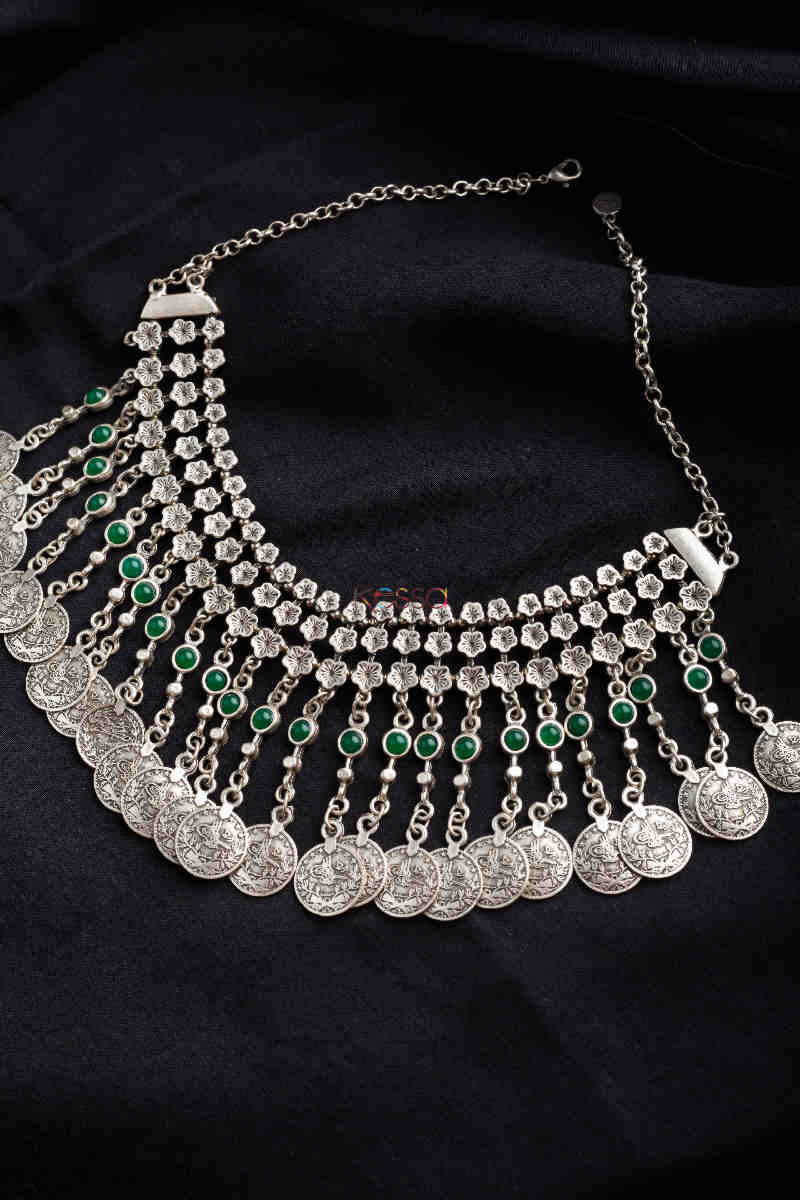 Image for Kusvaa Kpn154 Turkish Multi Green Stone Drop Necklace Featured