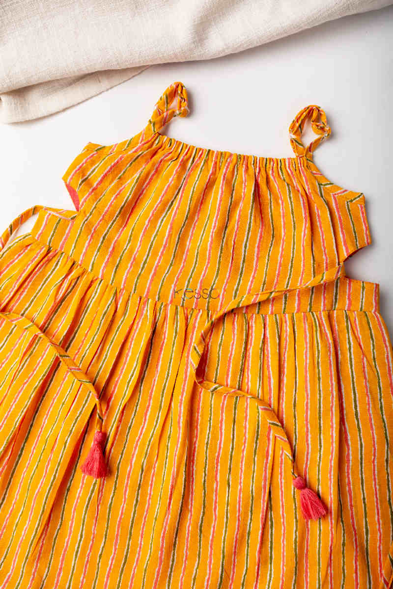 Image for Kusvaa Mbe11 Ambekia Cotton Girls Strap Frock Look