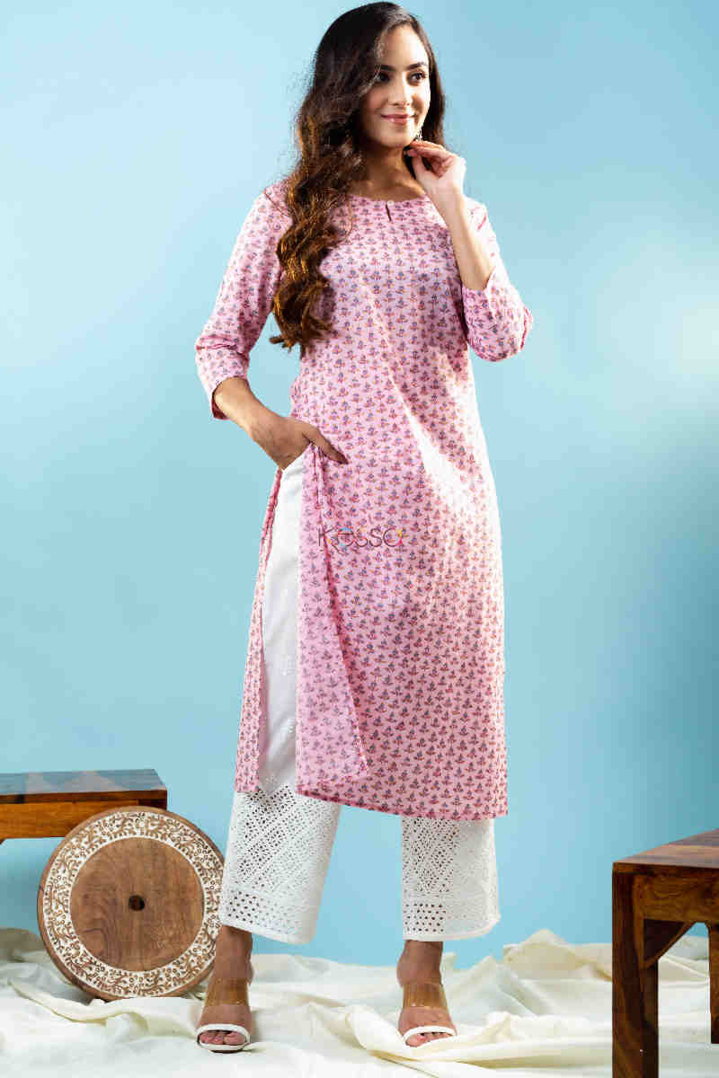 Image for Kusvaa Taf80 Aanya Cotton Straight Fit Kurta Look