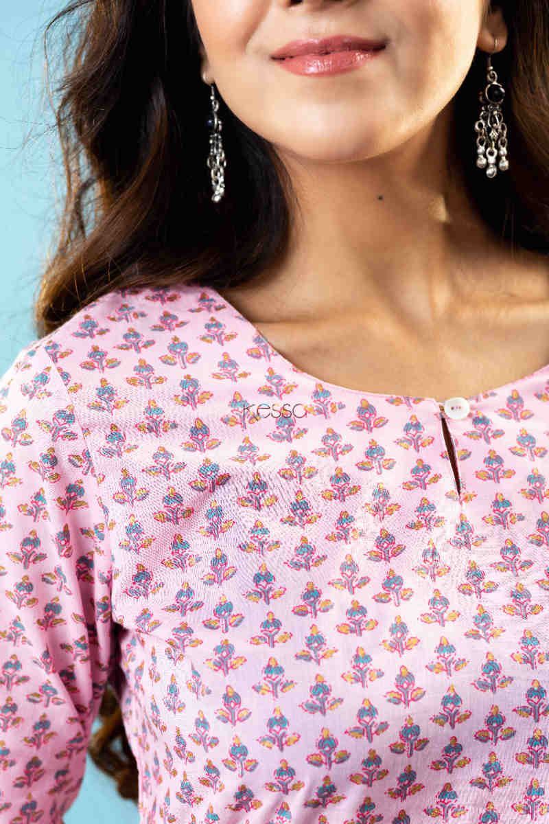 Image for Kusvaa Taf80 Aanya Cotton Straight Fit Kurta Neck