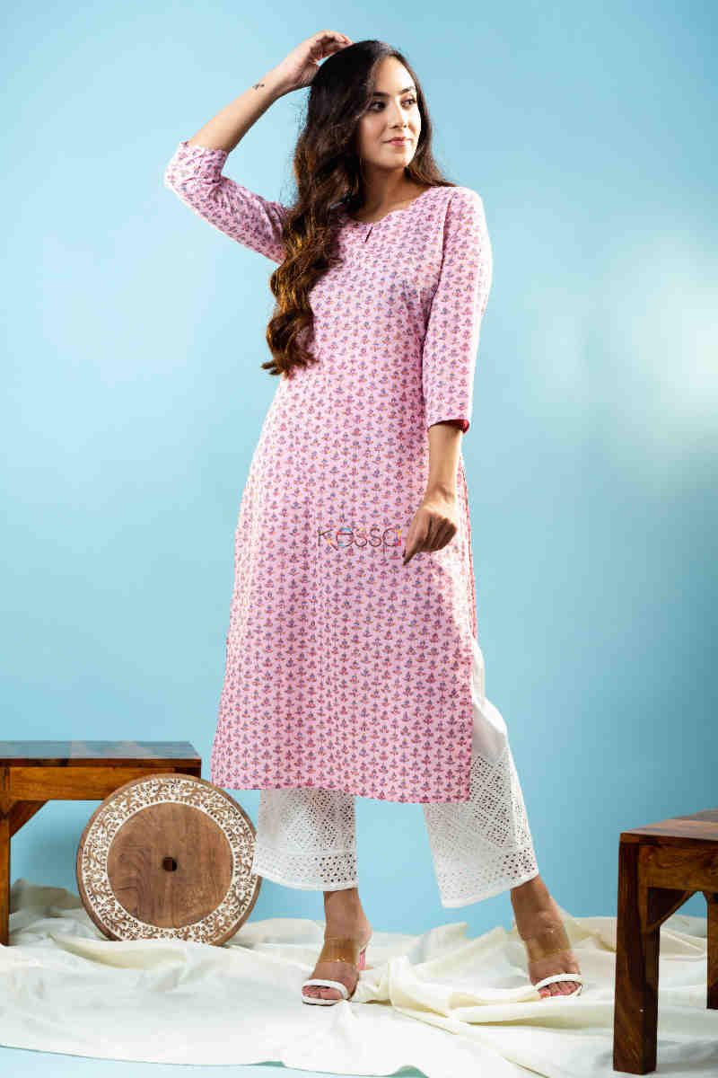 Image for Kusvaa Taf80 Aanya Cotton Straight Fit Kurta Side