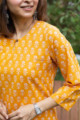 Image for Kusvaa Taf81 Vanhi Cotton Straight Fit Kurta Closeup