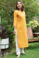 Image for Kusvaa Taf81 Vanhi Cotton Straight Fit Kurta Side