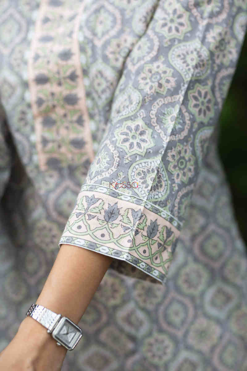 Image for Kusvaa Vcr120 Anurima Cotton Straight Fit Kurta 1 Sleeves