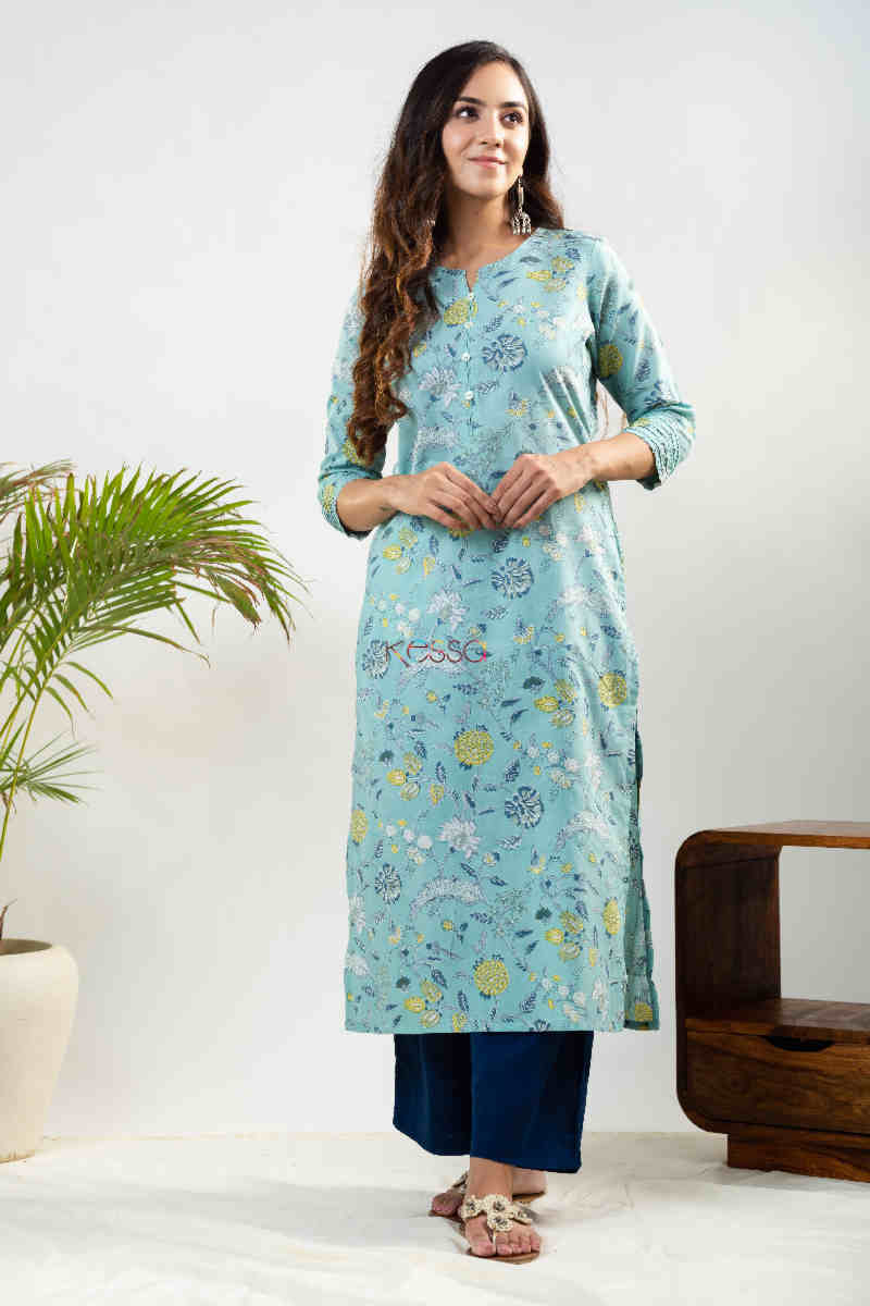 Image for Kusvaa Vcr121 Turvi Regular Straight Wear Cotton Kurta 1 Front 1