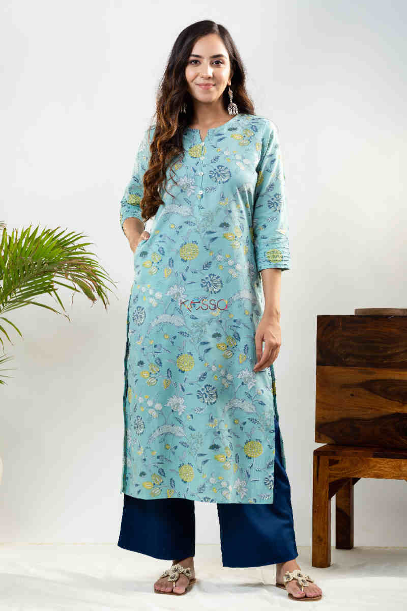 Image for Kusvaa Vcr121 Turvi Regular Straight Wear Cotton Kurta 1 Front