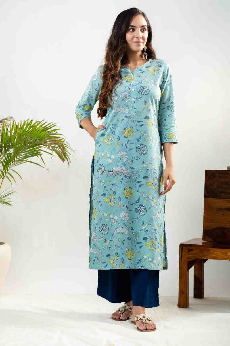 Image for Kusvaa Vcr121 Turvi Regular Straight Wear Cotton Kurta Look 1