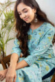 Image for Kusvaa Vcr121 Turvi Regular Straight Wear Cotton Kurta Sitting 1