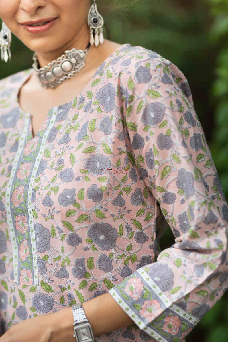 Image for Kusvaa Vcr124 Anokhi Cotton Straight Fit Kurta 1 Neck