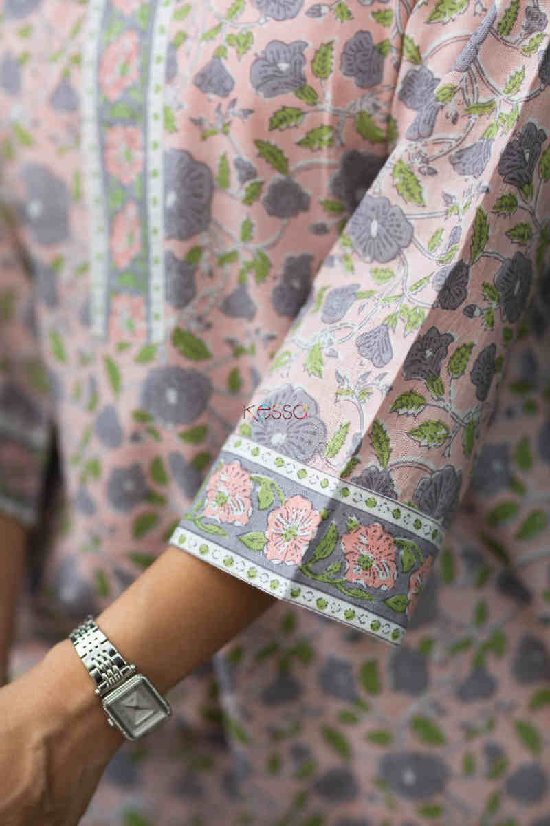 Image for Kusvaa Vcr124 Anokhi Cotton Straight Fit Kurta 1 Sleeve