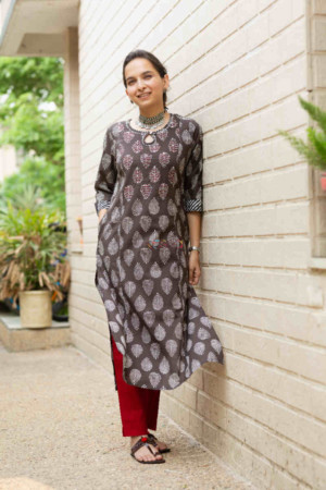 Image for Kusvaa Vcr126 Virika Cotton Straight Fit Kurta Featured