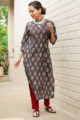 Image for Kusvaa Vcr126 Virika Cotton Straight Fit Kurta Front 1