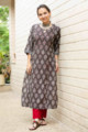 Image for Kusvaa Vcr126 Virika Cotton Straight Fit Kurta Front 2