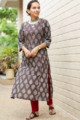 Image for Kusvaa Vcr126 Virika Cotton Straight Fit Kurta Look 2