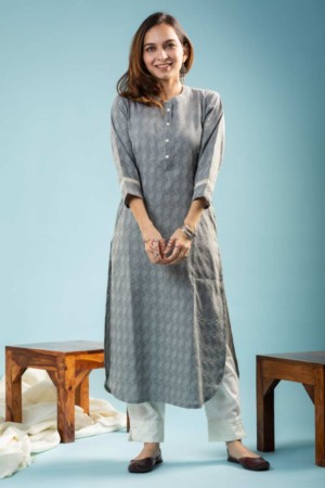 Image for Kusvaa Ws847 Sunasa Cotton Dobby Straight Fit Kurta Featured