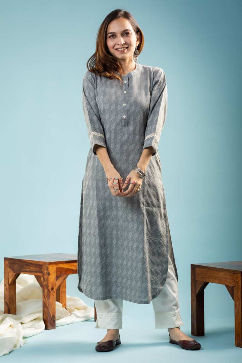 Image for Kusvaa Ws847 Sunasa Cotton Dobby Straight Fit Kurta Featured