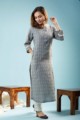 Image for Kusvaa Ws847 Sunasa Cotton Dobby Straight Fit Kurta Side